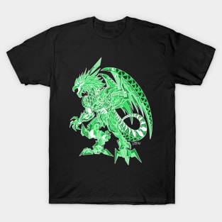 jade quetzalcoatl mecha dragon ecopop robot mexican pattern art T-Shirt